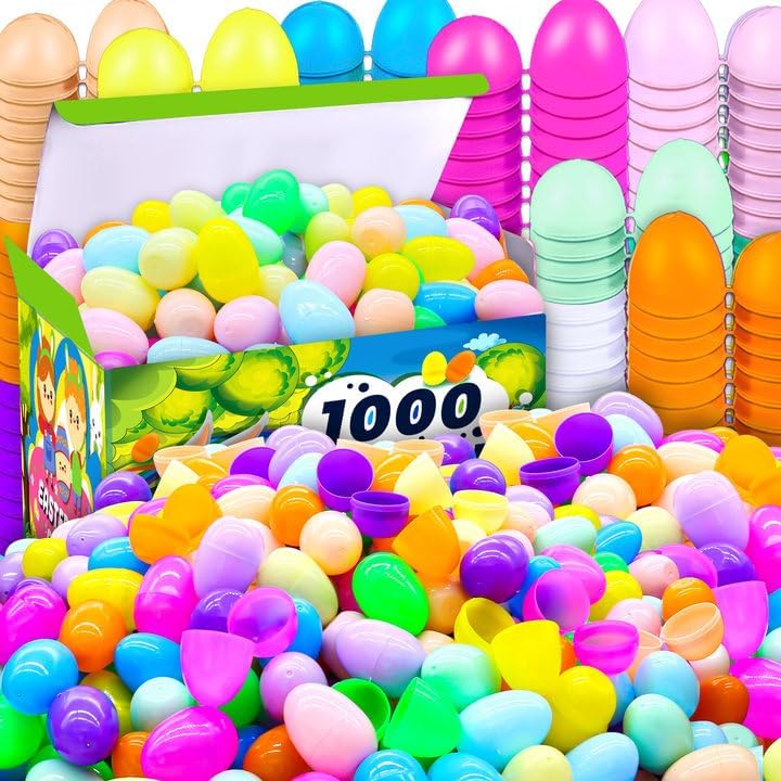 Photo 1 of FORLINX 1000 Pcs Plastic Easter Eggs,Bulk Fillable Easter Eggs for Easter Hunt,Basket Stuffers Fillers,Theme Party Favor Decoration,Surprise Eggs,Easter...
