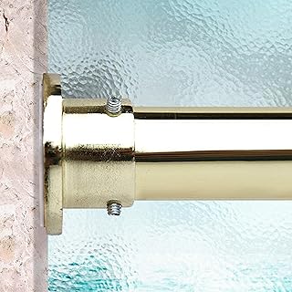Photo 1 of Room/Dividers/Now Tension Curtain Rod - Tension Window Rod - Bedroom, Kitchen Rod - Long, Heavy Duty, Adjustable Extension Curtain Rods by Room Dividers Now (80-120 Inches, Black) 80in-120in gold 