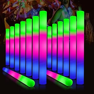 Photo 1 of 100 Pcs Foam Glow Sticks Bulk,Glow Foam Sticks with 3 Modes Colorful Flashing, Glow in the Dark Party, Light Up Sticks For Wedding,Raves,Concert,Camping,New Year Carnival (100 PCS)
