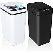 Photo 1 of 2Pack Bathroom Small Trash Can with Lid, 2.2 Gallon Touchless Automatic Garbage Can Slim Waterproof Motion Sensor Smart Trash Bin for Bedroom, Office, Living Room(Black/White)
