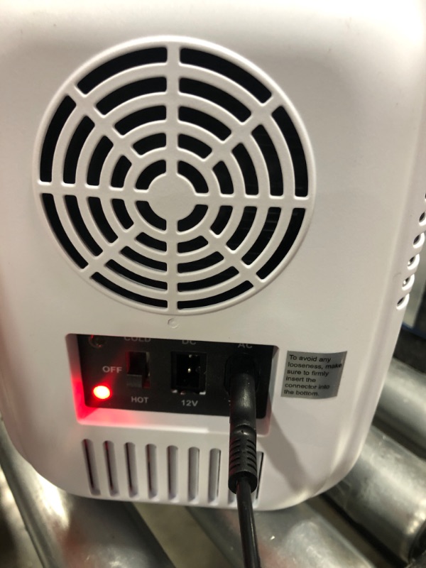 Photo 1 of CROWNFUL Mini Fridge 4 Liter/6 Can Portable Cooler and Warmer Personal Refrigerator AC/DC White
