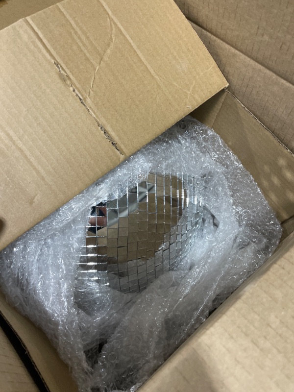Photo 1 of 12" Disco Ball Mirror Ball Disco Party Decoration Stage Light Dj Light Effect Home Business Christmas Display Decoration Silver