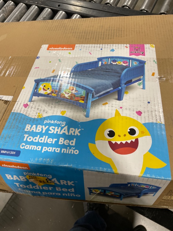 Photo 2 of Delta Children Plastic Toddler Bed, Baby Shark Baby Shark Bed