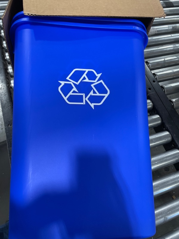 Photo 1 of 2 BLUE PLASTIC RECYCLE BINS 