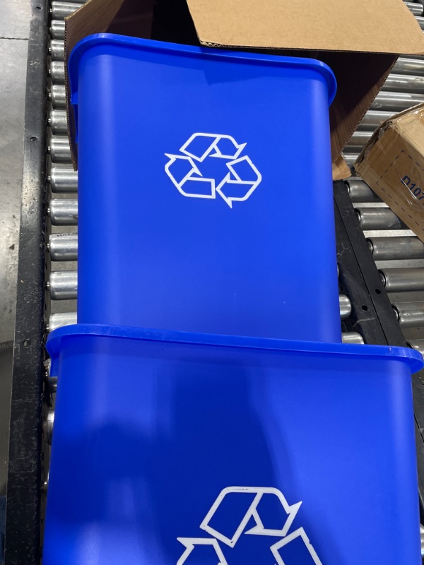 Photo 3 of 2 BLUE PLASTIC RECYCLE BINS 