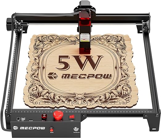Photo 3 of Laser Engraver, 5.5W Laser Cutter Output, 60W Laser Engraving Cutting Machine, Laser Engraver for Wood and Metal, Engraving Machine with Emergency Stop,