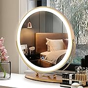 Photo 1 of LVSOMT 20" Vanity Makeup Mirror with Lights, 3 Color Lighting Dimmable LED Mirror, Touch Control, 360°Rotation, High-Definition Large Round Lighted Up Mirror for Bedroom Table Desk
