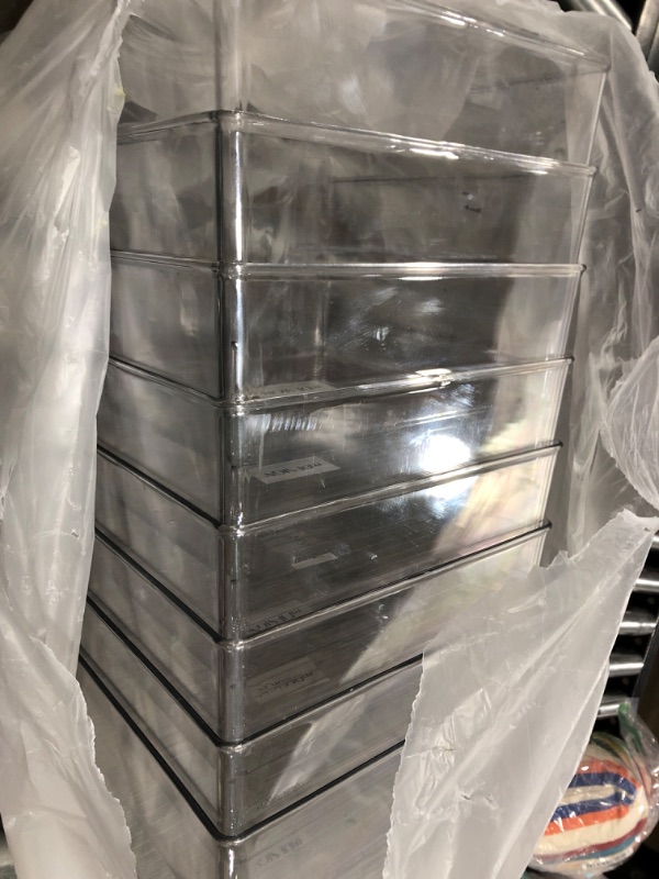 Photo 1 of mDesign Plastic Open Front Dip Storage Organizer Bin for Craft Room Organization - Art Supply Storage Organizer or Craft Storage for Shelf, Cubby, Closet, or Cabinet, Ligne Collection, 8 Pack, Clear 8 10 x 12 x 7.7