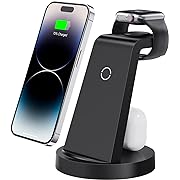 Photo 1 of 3 in 1 Charging Station for iPhone, Wireless Charger for iPhone 15 14 13 12 11 X Pro Max & Apple Watch - Charging Stand Dock for AirPods
