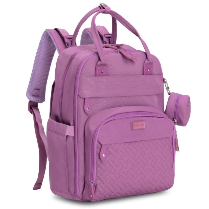 Photo 1 of BabbleRoo Diaper Bag Backpack - Baby Essentials Travel Tote, Purple, Unisex
