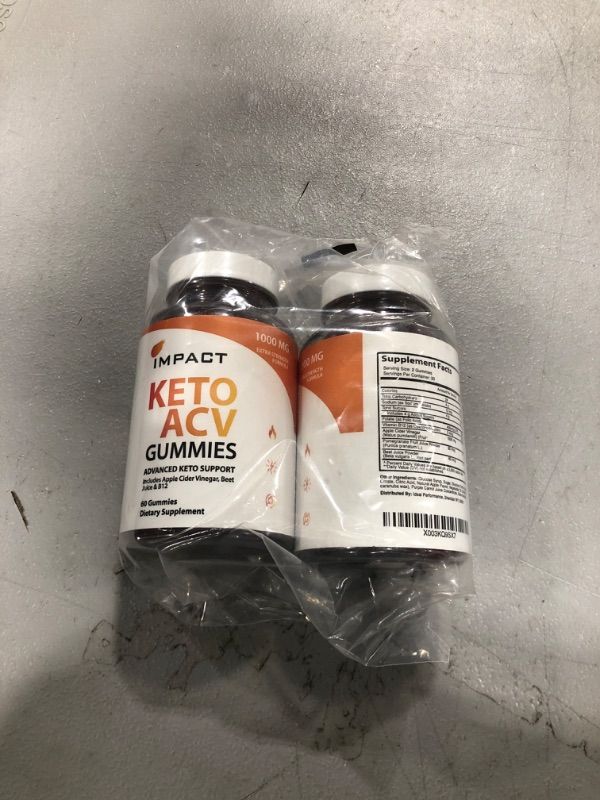 Photo 2 of 2 Pack Impact Keto ACV Gummies EXP 1/25
