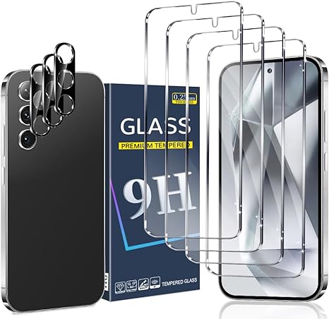 Photo 1 of [4+3 Pack] Galaxy S24 Plus Screen Protector, Ultra HD Tempered Glass Film [Scratch Resistant] [3D Full Coverage ] [9H Hardness] [Fingerprint Unlock] For Samsung Galaxy S24 Plus
