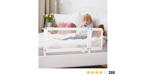 Photo 1 of Babelio Toddler Bed Rails, Guardian 39"-51" Extendable Bed Guard Rail for Toddlers, Kids & Elderly Adults, 22.5" Tall Baby Bed Side Rails for Crib Twin/Queen/Full/King Size Bed, CPSIA Certified (White)
