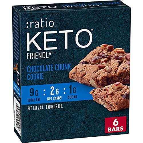 Photo 1 of Ratio Soft Baked Bars, Chocolate Chunk Cookie, 1g Sugar, Keto Friendly, 5.34 OZ (6 Bars) 