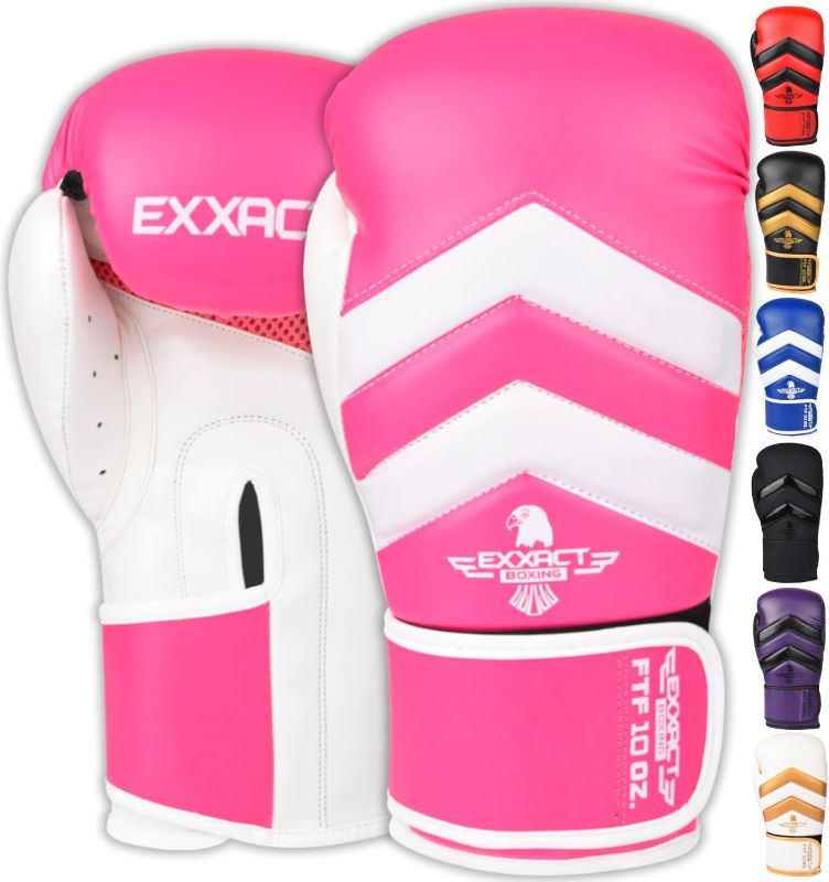 Photo 1 of Exxact Sports Clash Boxing Gloves for Men, Durable Engineered Leather Mens Boxing Gloves with Padded Protection, Womens Boxing Gloves for MMA, Muay Thai & Sparring Gloves