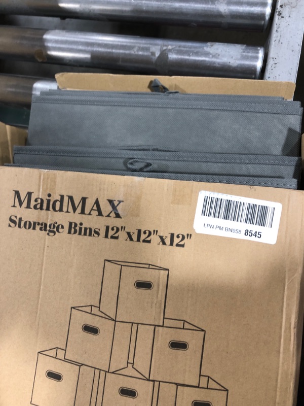 Photo 2 of MaidMAX Storage Bins 12x12x12, for Home Organization and Storage, Toy Storage Cube, Closet Organizers and Storage, with Dual Plastic Handles, Teal, Set of 6
