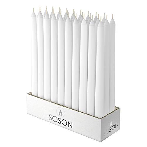 Photo 1 of Simply Soson 10 x ¾ inch White Unscented Tall Taper candles - 30 PACK