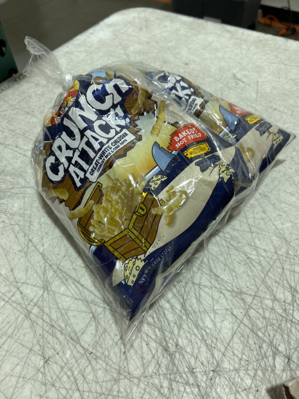 Photo 1 of 2 PACK - Pirate's Booty Crunch Attack, White Cheddar Cheese Puffs, Gluten Free, Crunchy Snack for Kids, 8oz Grocery Size Bag 8 Ounce
