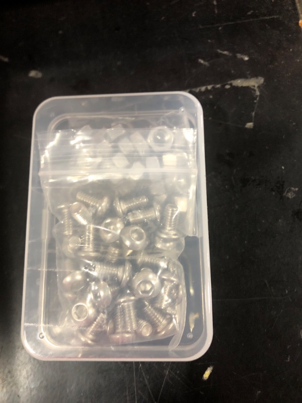 Photo 1 of (40 Sets) M6-1.0 x 10mm Socket Head Cap Screws and Nuts Set 304 Stainless Steel 18-8 Button Head Bolts M6 x 10mm