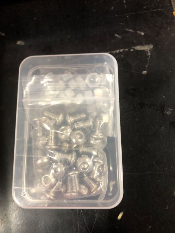 Photo 2 of (40 Sets) M6-1.0 x 10mm Socket Head Cap Screws and Nuts Set 304 Stainless Steel 18-8 Button Head Bolts M6 x 10mm