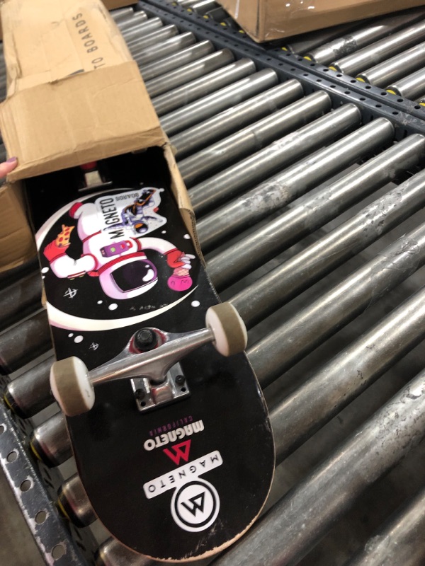 Photo 2 of Magneto Complete Skateboard | Maple Wood | ABEC 5 Bearings | Double Kick Concave Deck | Kids Skateboard Cruiser Skateboard | Skateboards for Beginners, Teens & Adults Astronaut