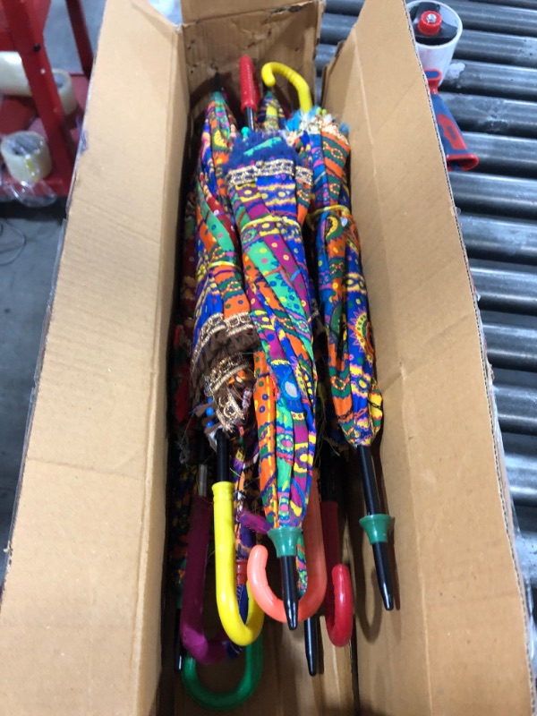 Photo 2 of Marubhumi Indian Handmade Designer Cotton Fashion Multi Colored Umbrella Embroidery Boho Umbrellas Parasol (10 Pcs Lot)