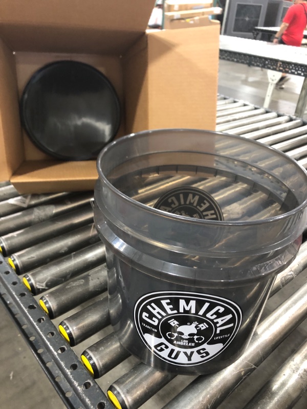 Photo 2 of Chemical Guys ACC161 Heavy Duty Smoked Obsidian Black Detailing Bucket (4.5 Gal) and Bucket Lid (For Car Wash, Boat, Truck, RV, Fishing & More)