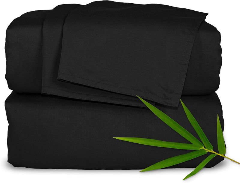 Photo 1 of Pure Bamboo King Bed Sheet Set, Genuine 100% Organic Viscose Derived from Bamboo, Luxuriously Soft & Cooling, Double Stitching, Lifetime Quality Promise (King, Charcoal)