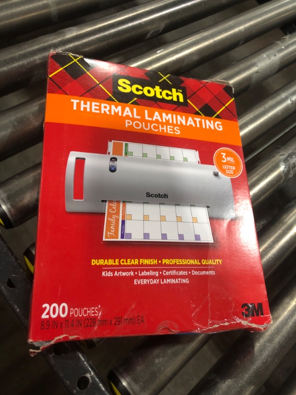 Photo 1 of Scotch Thermal Laminator with 2 Starter Pouches 8.5" x 11" 200 PK