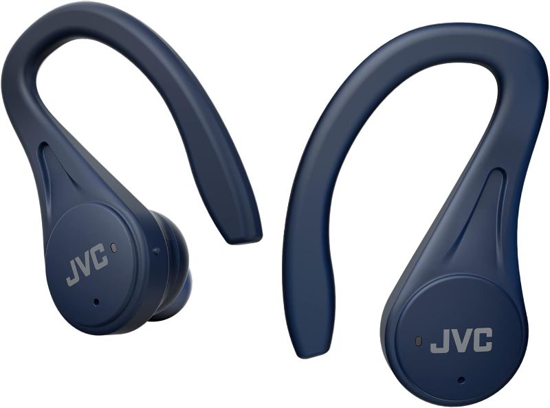 Photo 1 of JVC Sport True Wireless Earbuds Headphones, Lightweight and Compact, Long Battery Life (up to 30 Hours), Sound with Neodymium Magnet Driver, Water Resistance (IPX5) - HAEC25TA (Blue)
