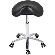 Photo 1 of Antlu Saddle Stool Rolling Chair for Medical Massage Salon Kitchen Spa Drafting,Adjustable Hydraulic Stool with Wheels (Without Backrest, Black)
