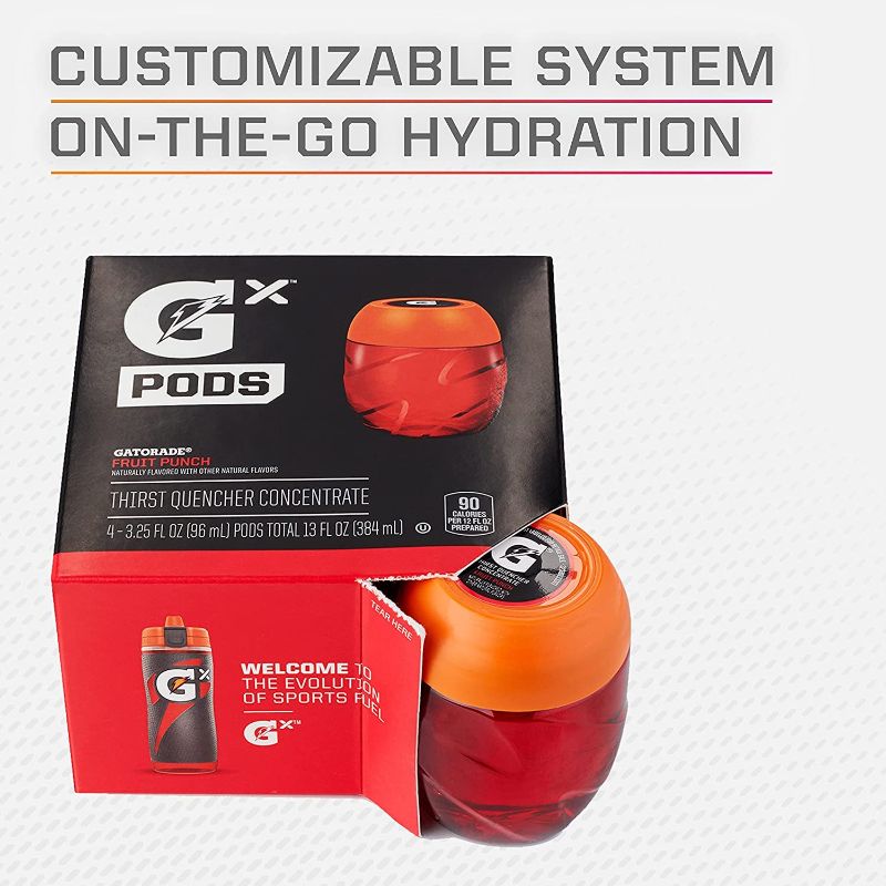 Photo 1 of Gatorade Gx Hydration System, Non-Slip Gx Squeeze Bottles & Gx Sports Drink Concentrate Pods EXP-06/14/2024
