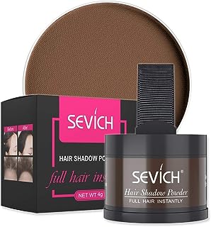 Photo 1 of Instantly Hair Shadow - SEVICH Hair Line Powder, Quick Cover Grey Hair Root Concealer with Puff Touch, 4g Medium Brown
