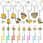 Photo 1 of Party Favor Include Funny Key Chains Reusable Plastic Straws Party Supplies Party Decorations for Kid Adult Birthday Party Goodie Bags(72 Pcs, Bee)
