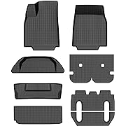 Photo 1 of 2024 2023 2022 Floor Mats Fit for Tesla Model X 6 Seats, All Weather Driver/Passenger Side | 2nd/3rd Row | Rear Trunk Liner | Rear Well Liner | Front Trunk Liner | Backrest Cover Protector
