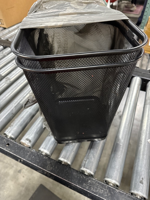 Photo 1 of 2 BLACK METAL MESH SMALL TRASH CANS 