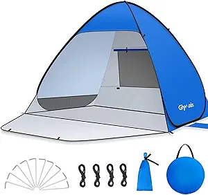 Photo 1 of Glymnis Pop Up Beach Tent Instant Portable Sun Shade Shelter (S) 1-2 Persons UPF 50+ with Extendable Floor Zipper Door Automatic Easy Up Tent
