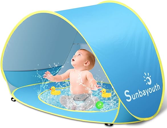 Photo 1 of Baby Beach Tent, Baby Pool Tent, UV Protection Infant Sun Shelters Beach Shade Tent, Pop Up Baby Tent for Beach