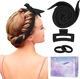 Photo 1 of CORATED Heatless Curling Rod Headband, Upgraded 60" Long Heatless Curls Soft Hair Curlers to Sleep In Hair Rollers No Heat Curls, Overnight Hair Wrap Curls Styling Kit for Girls Long Hair Medium Hair Black