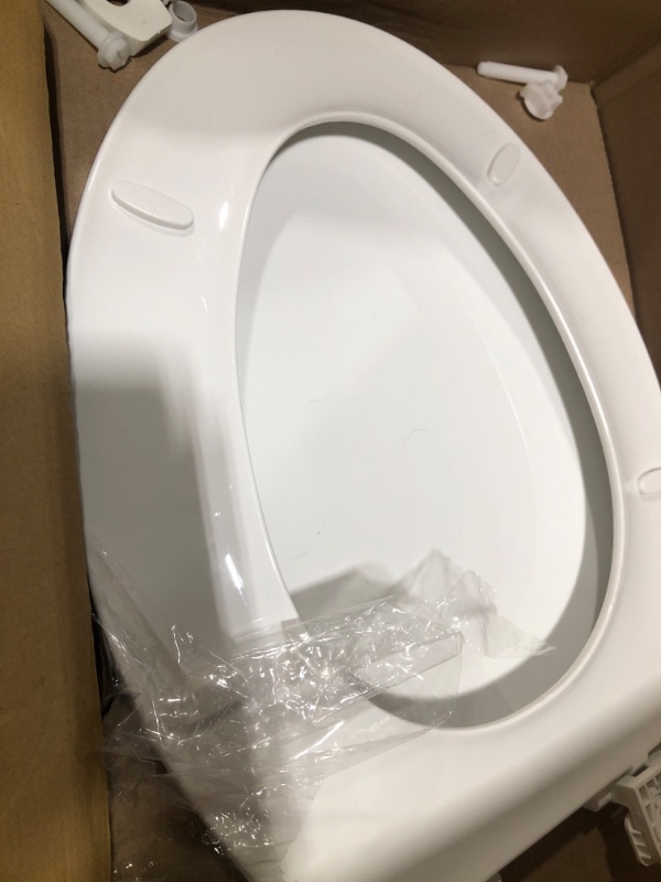 Photo 2 of Clorox Elongated Plastic Toilet Seat with Easy-Off Hinges, Wiggle-Free