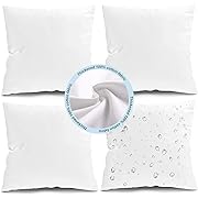 Photo 1 of Fixwal 4 Pack Outdoor Pillows Waterproof Inserts, 18x18 Inch Outdoor Pillow Inserts, Pillow Form for Patio, White
