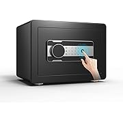 Photo 1 of Biometric Safe Box with Digital Keypad - 0.8 Cubic Feet Steel Quick-Access Fingerprint Safe Box for Home,Office,Black Security Safe for Cash, Jewelry & More,9.8" x 13.8" x 9.8"
