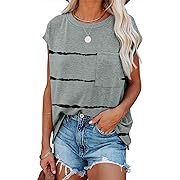 Photo 1 of Biucly Womens Summer Tops Casual Loose Batwing Short Sleeve Tees Shirts with Pocket ZISE XL 
