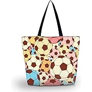 Photo 1 of Large Eco Reusable Eco-friendly Shopping Bag Handle Case Bag Travel Totes Bag (Football)
