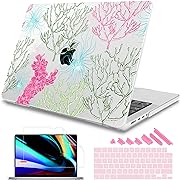Photo 1 of Tuiklol for MacBook Pro 16 inch Case 2023 2022 2021 Release M3 A2991 M2 A2780 M1 A2485 Pro/Max with Retina Display Touch ID Plastic Hard Shell Case + Keyboard Cover + Screen Protector,Marine Plants
