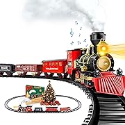 Photo 1 of Christmas Train Sets for Under The Tree, Electric Train Toy Gift for Boys Girls, with Railway Kits,Cargo Cars & Tracks,Light,Smokes & Sound,for 3 4 5 6 7 8+ Year Old Kids