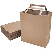 Photo 1 of L LIKED Brown Kraft Paper Gift Bags Bulk with Handles-Good for Party,Shopping,Packaging,Retail,Craft-7x3.5 x8.5 Inches-50 Pack
