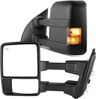 Photo 1 of YITAMOTOR Towing Mirrors Compatible with 1999-2007 Ford F250 F350 F450 F550 Super Duty, 2001-2005 Excursion Extendable Power Heated with Smoke Signal Light Side Mirrors Pair For 99-07 Super Duty Without Arrow turn signal