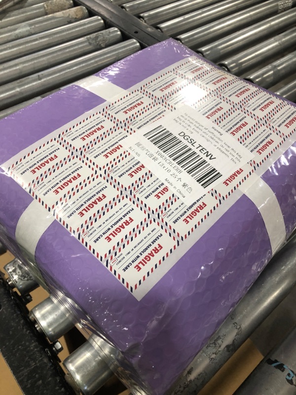 Photo 2 of 13x10" Side-Opening Purple Bubble Mailers (25-Pack)