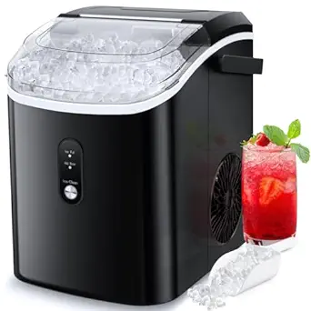 Photo 1 of COWSAR Nugget Ice Maker Countertop, Chewable Pebble Ice 34Lbs Per Day, Crunchy Pellet Ice Cubes Maker Machine with Self Cleaning, Compact Portable Design for Home/Kitchen/RV/Office